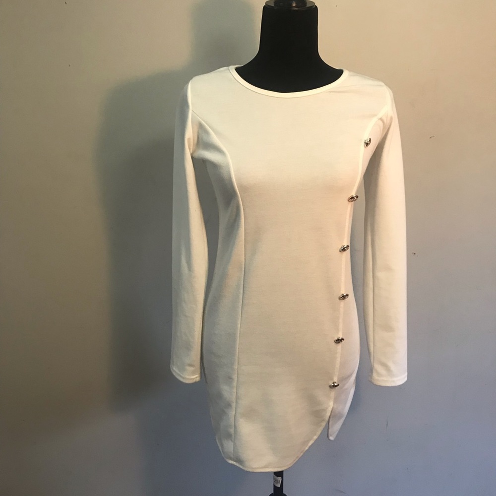 Mini dress with thigh split